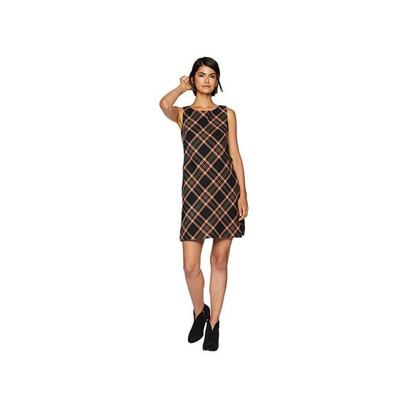 Trina Turk Womens Brynne Plaid Shift Dress