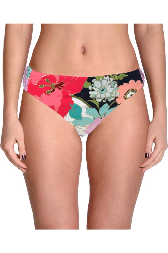 Womens Metallic Hipster Swim Bottom Separates Pink 14