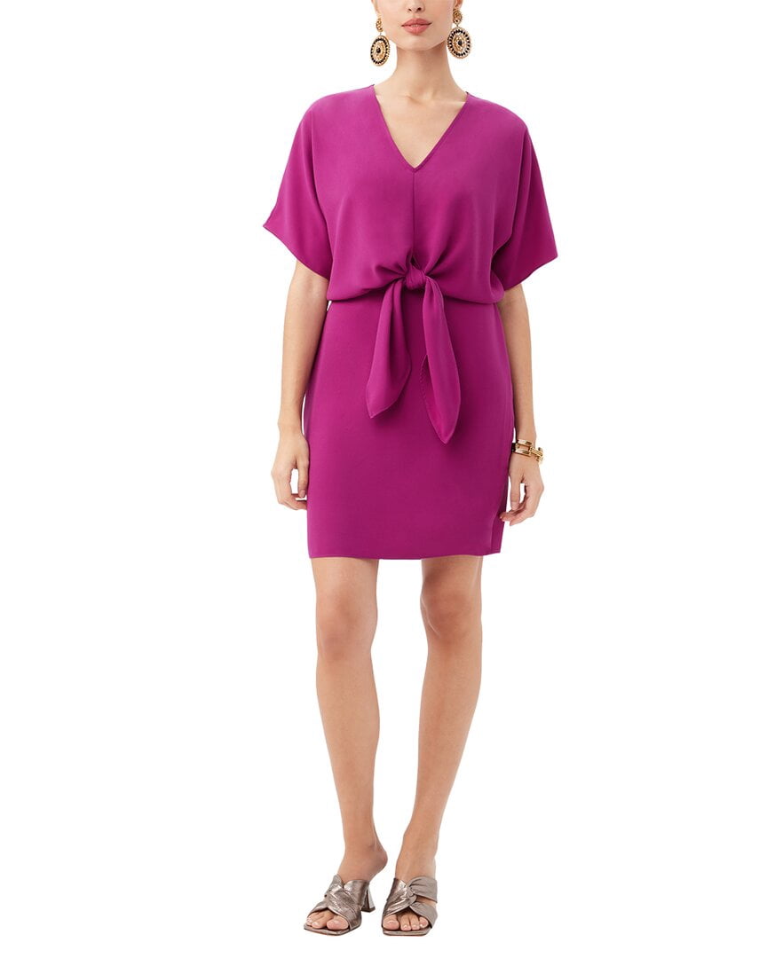 Pleated Front Dress Women Trina Turk Women's Bold Dress - Halter Neck  Pleated Midi Dress In Sleek Fabric Women's Dress