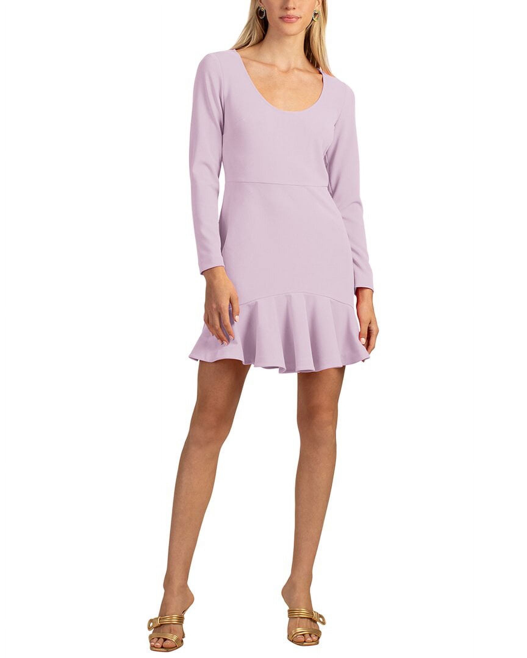 trina turk purple dress Trina Turk Size 10 Purple, Pink, Multi Polyester floral print Back Zip Dress