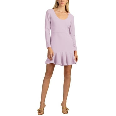 Trina Turk Women's Witty Dress - Off The Shoulder With Poofy Sleeves, Knee Length V-Neck