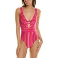 thumbnail image 1 of Trina Turk womens  Marai Plunge One-Piece, 6, Pink, 1 of 3