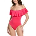 thumbnail image 1 of Trina Turk womens  Monaco Ruffle One-Piece, 6, Pink, 1 of 3