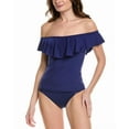 thumbnail image 1 of Trina Turk womens  Monaco Ruffle Tankini Top, 4, Blue, 1 of 3