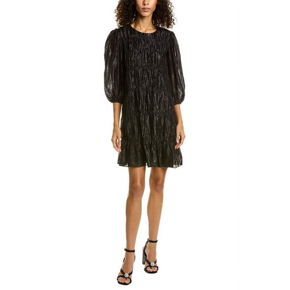 Trina Turk womens Silvery Dress, XS, Black