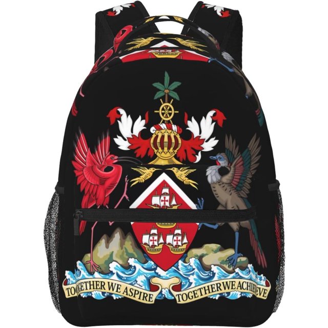 Trinidad And Tobago Coat Of Arms Backpack Casual Pack Bag Laptop