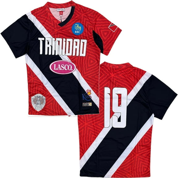Trinidad International Team Men's Headgear Classics 1990 World Cup Soccer Jersey (Medium, Red/Black/White)