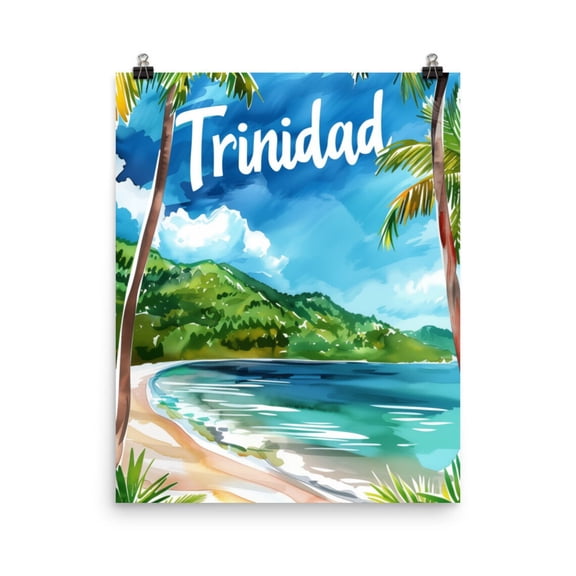 Trinidad Seascape Print, Caribbean Island Wall Art, Tropical Beach Poster, Exotic Seaside Decor, Coastal Paradise Travel Home Decor #3433, Unframed Poster Size 8x12