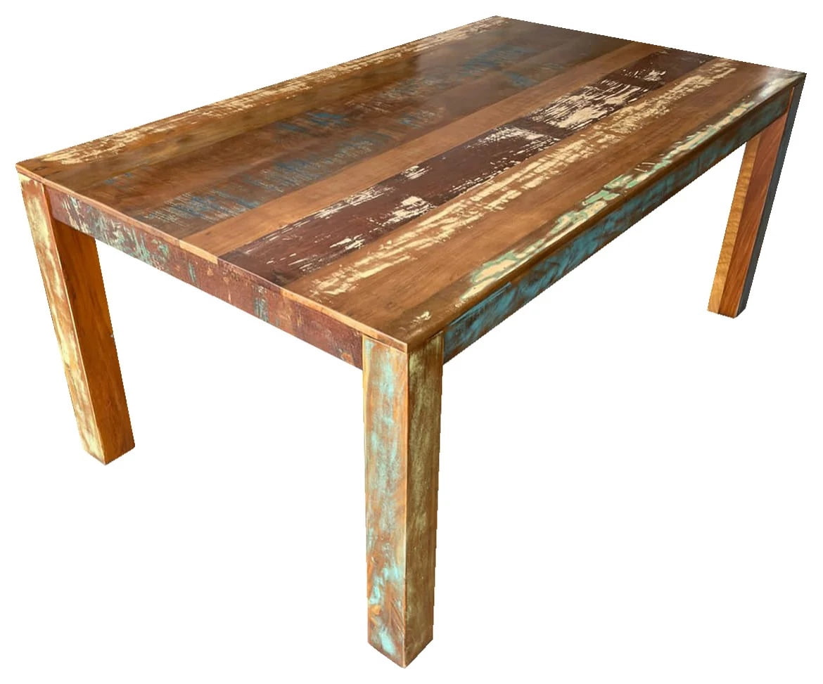 Trinidad Solid Reclaimed Wood Rectangular Dining Table in Multi-Color