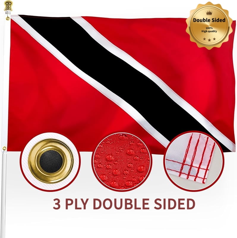 Trinidad and Tobago Flag 3x5 Outdoor, Double Sided Heavy Duty 210D
