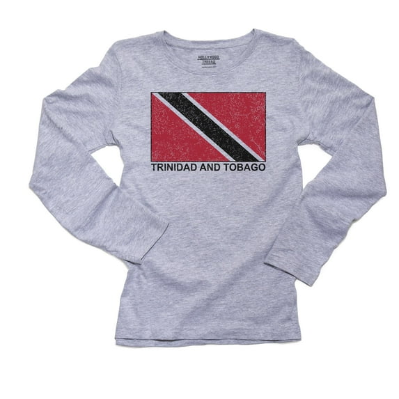 Trinidad and Tobago Flag - Special Vintage Edition Women's Long Sleeve Grey T-Shirt