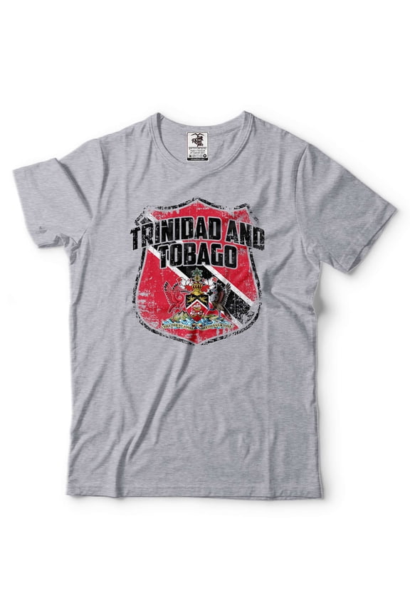 Trinidad and Tobago Shirt Trinidad and Tobago Flag Shirt Trini Shirt Trinidad and Tobago Pride Shirt (Small Grey)