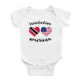 thumbnail image 1 of Trinidadian American Flag Two Hearts Cute Baby Bodysuit (White, 12-18 Months), 1 of 5