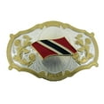 thumbnail image 1 of Trinidadians and Tobagonians Country Trinidad Tobago Flag Belt Buckle Western Cowboy Rodeo Style New Big, 1 of 1