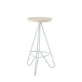 thumbnail image 1 of Trinity 30" Modern Industiral Iron Tripod Backless Bar Stool, Almond Seat with White Frame, 1 of 9