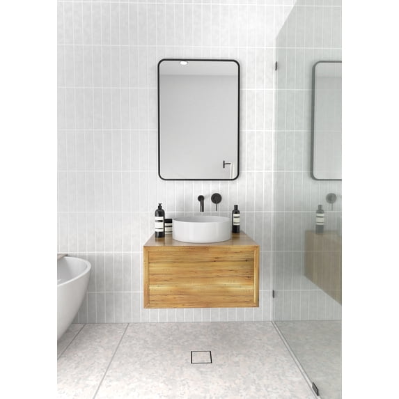 Trinity 32 in. x 22 in. Square Radius Mirror