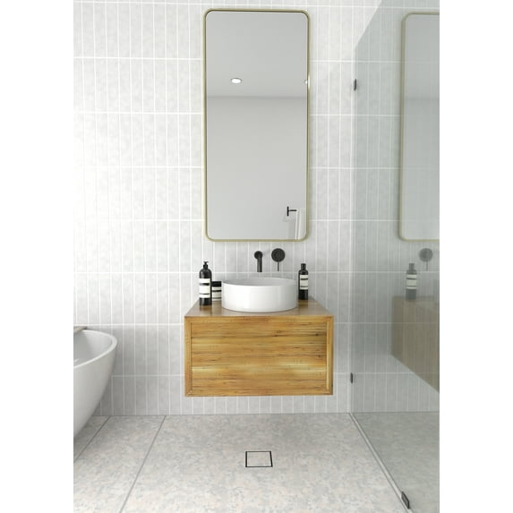 Trinity 48 in. x 22 in. Square Radius Mirror