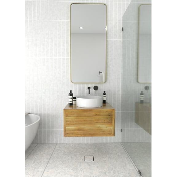 Trinity 48 in. x 22 in. Square Radius Mirror
