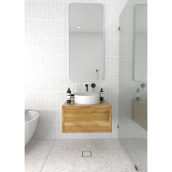 Trinity 48 in. x 22 in. Square Radius Mirror