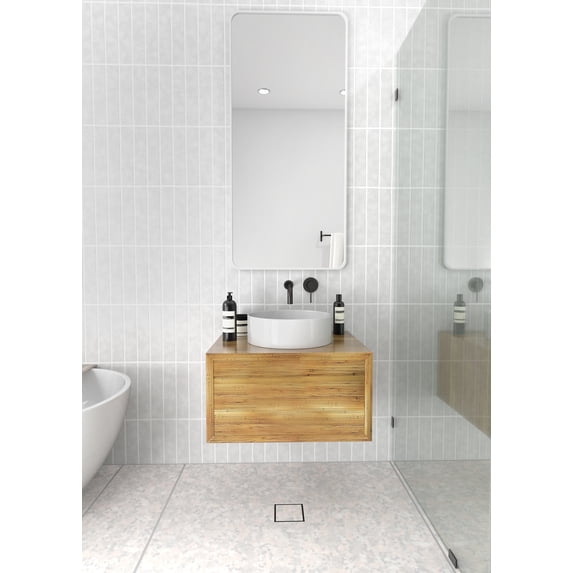 Trinity 48 in. x 22 in. Square Radius Mirror