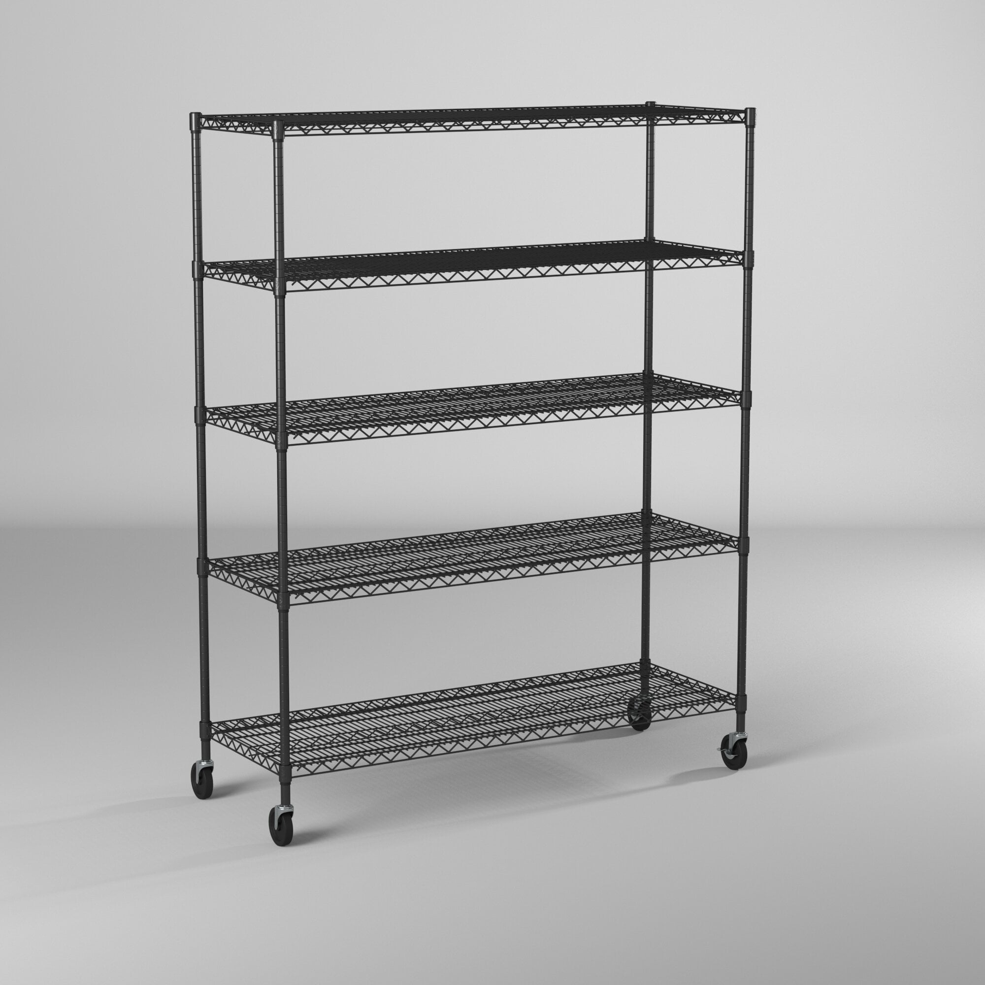 TRINITY 3-Tier Shoe Bench w/ Wire Shelves, Dark Gray