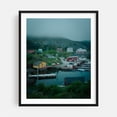 thumbnail image 1 of Trinity Blues - Trinity Newfoundland and Labrador Canada Photography Coastal Harbor Landscape Rural Scenic Boat Architecture Black Framed Wall Art Print 11 x 14 inches, 1 of 4