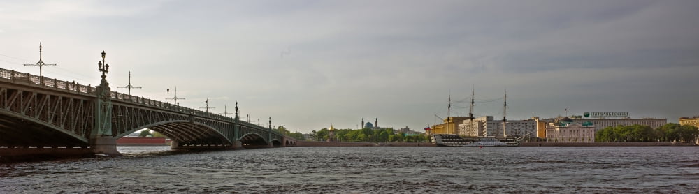 Trinity Bridge over the Neva River St Petersburg Russia Canvas Art - Panoramic Images (27 x 9)