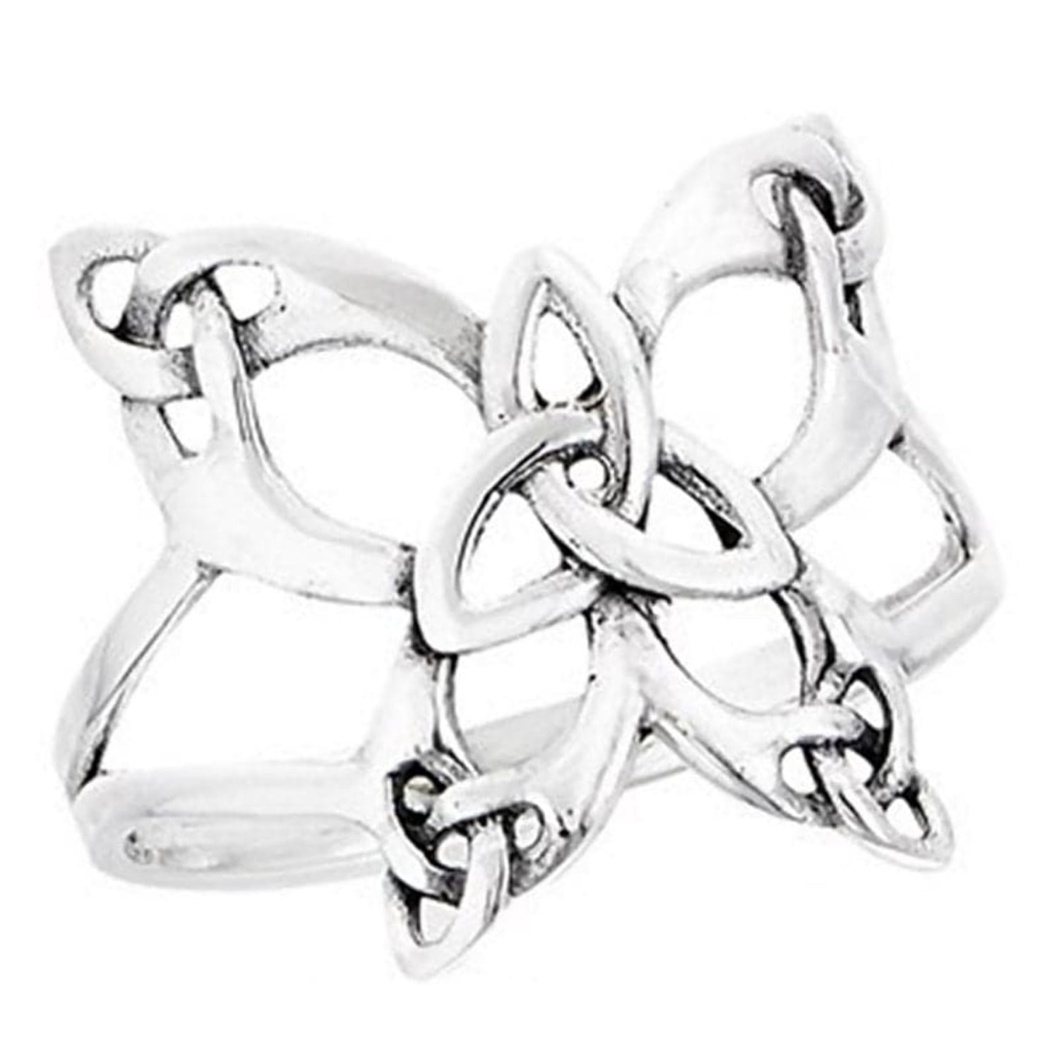 Trinity Butterfly Ring 925 Sterling Silver Celtic Triquetra Knot Band ...
