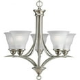thumbnail image 1 of Trinity Collection Five-Light Brushed Nickel Etched Glass Traditional Chandelier Light, 1 of 4