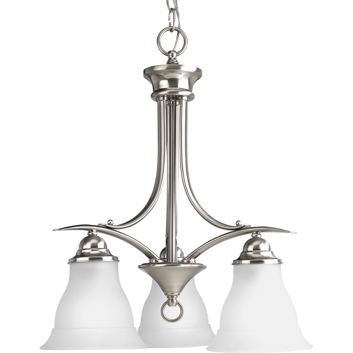 Trinity Collection ThreeLight Brushed Nickel Etched Glass Traditional
