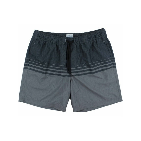 Trinity Collective Men's Elastic Waist Swim Shorts with Brief Liner, Black, X-Large