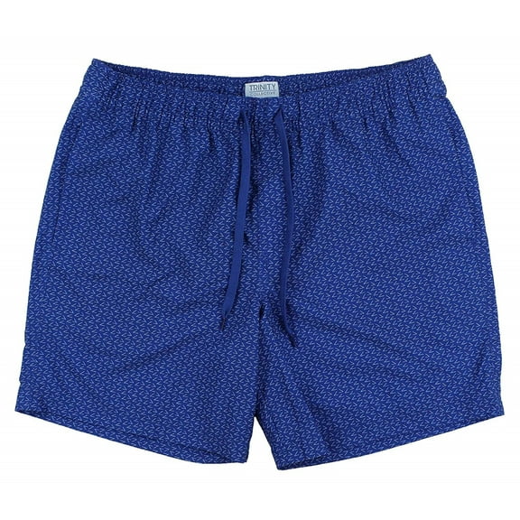 Trinity Collective Men's Elastic Waist Swim Shorts with Brief Liner, Blue, XX-Large