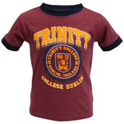 Trinity College Burgundy Marl/Navy Trinity Seal Kids Ringer Tee-Shirt