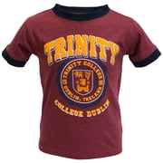 Trinity College Burgundy Marl/Navy Trinity Seal Kids Ringer Tee-Shirt
