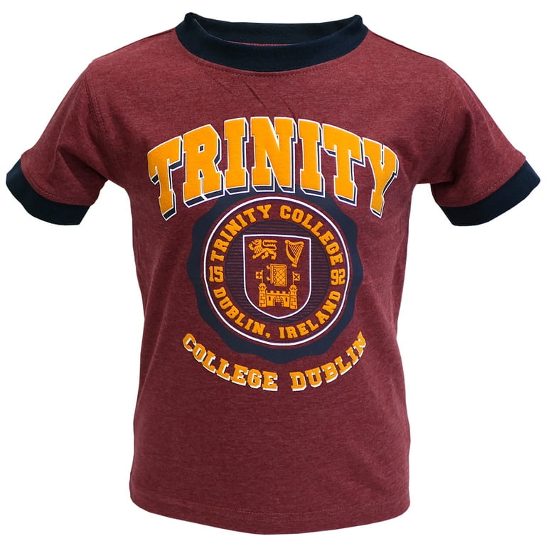 Trinity College Burgundy Marl/Navy Trinity Seal Kids Ringer Tee-Shirt 