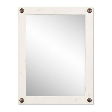 TRINITY - DRAKESTONE | 24x31 Farmhouse Vanity Mirror w/ Clavos | White Wash - White Wash