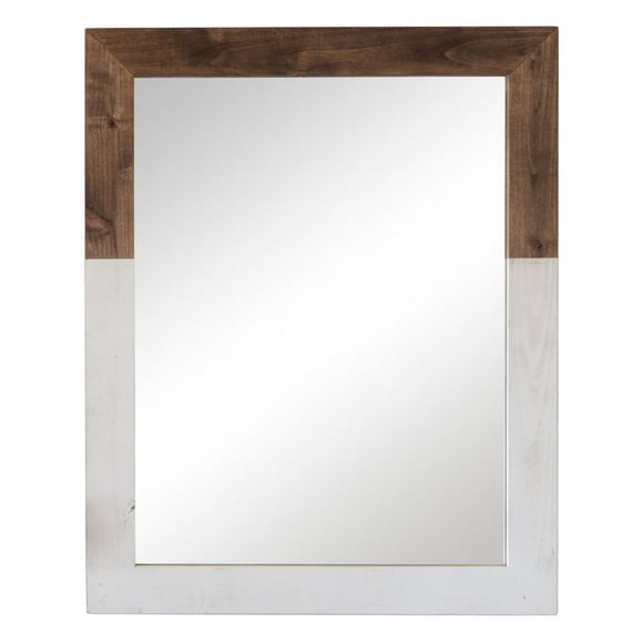 Trinity DRAKESTONE Two Toned Farmhouse Vanity Mirror, White Wash and Walnut