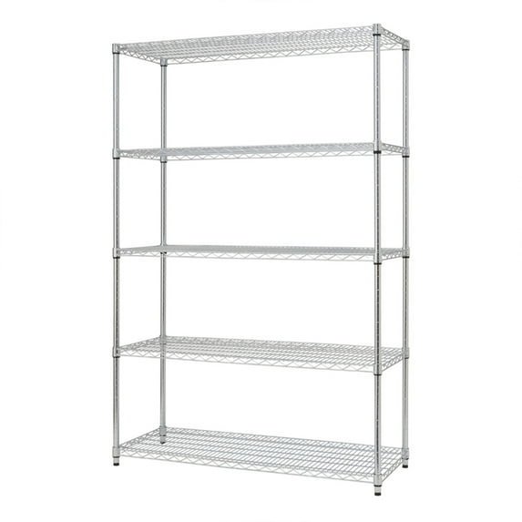 Trinity EcoStorage 5 Tier Indoor Adjustable Wire Shelving Rack Unit, Chrome