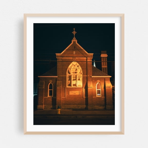 Trinity Hall, Parkersburg - Parkersburg West Virginia Photography Architecture Vintage City Oak Framed Wall Art Print 8 x 10 inches