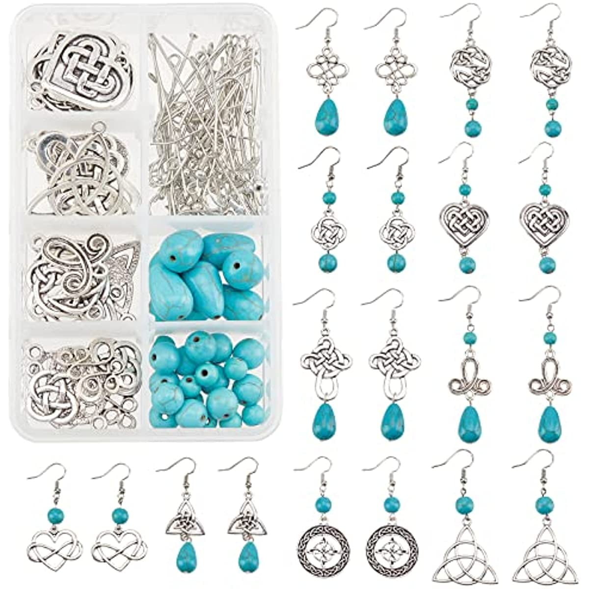 SUNNYCLUE 1 Box DIY Make 10 Pairs Turquoise Beads Earrings Making Kits  Tibetan Style Alloy Pendants Chandelier Components Links for Women  Beginners DIY Jewelry Making, Antique Bronze - Yahoo Shopping