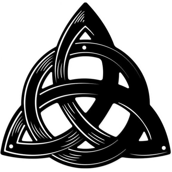 Trinity Knot Metal Wall Art Decor Black Trinity Wall Hanging Decor Knot Wall Art for Home Garden Wall Festival Decoration Gift 8.23×8.46 Inch