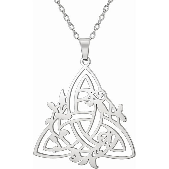 Trinity Knot Necklace for Women Celtic Knot Triquetra Pendant Triangle Knot Necklace Good Luck Irish Knot Amulet Jewelry Irish Gift