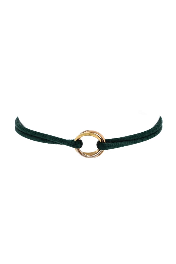Pre-Owned Cartier Trinity On Cord Bracelet Silk Cord with 18K Tricolor Gold By Rebag