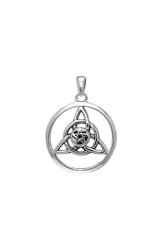 Trinity Pentacle Druid Amulet 925 Sterling Silver Pendant Fine Pagan Jewelry