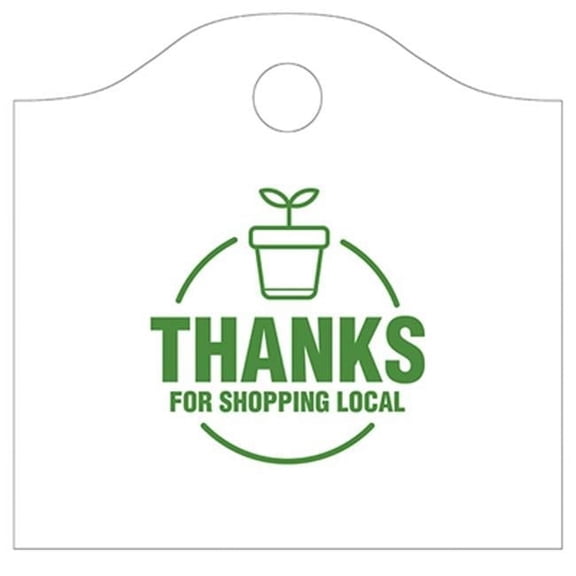 Trinity Plastics 254701 22 in. Pull Plastic Bag, Thank You for Shopping Local with Flower Pot - Pack of 500