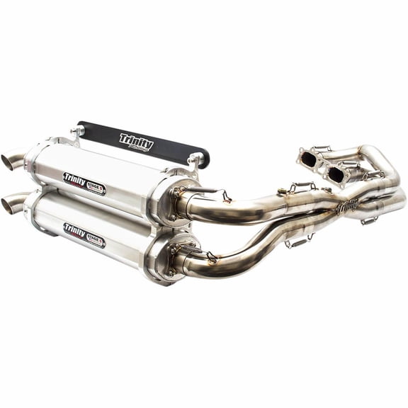 Trinity Racing TR-4119D Stage 5 Dual Exhaust System - Brushed Muffler