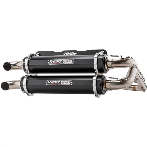 Trinity Racing TR-4166D-BK Stage 5 Dual Exhaust System - Black Muffler