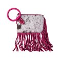 thumbnail image 1 of Trinity Ranch Women's Hairon Cowhide Ring Handle Wristlet Pink One Size, 1 of 1