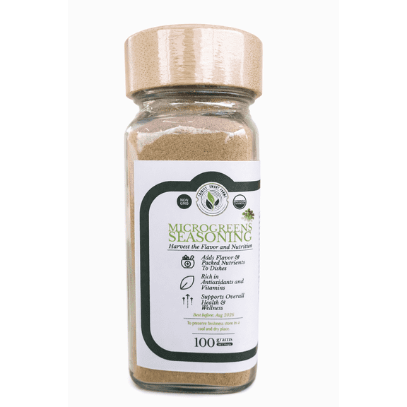 Trinity Smart Farms Microgreens Seasoning, Non-GMO, Adds Flavor and Packed Nutrients, 100 Grams