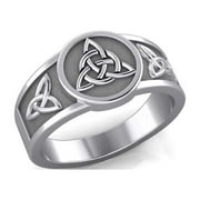 Trinity Triquetra 925 Sterling Silver Ring by Peter Stone Jewelry Fine Eternal